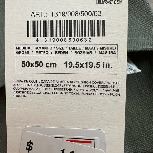 NWT Zara Home Green Cotton Throw Pillow Covers (20x20) - $12 - Picture 5 of 7